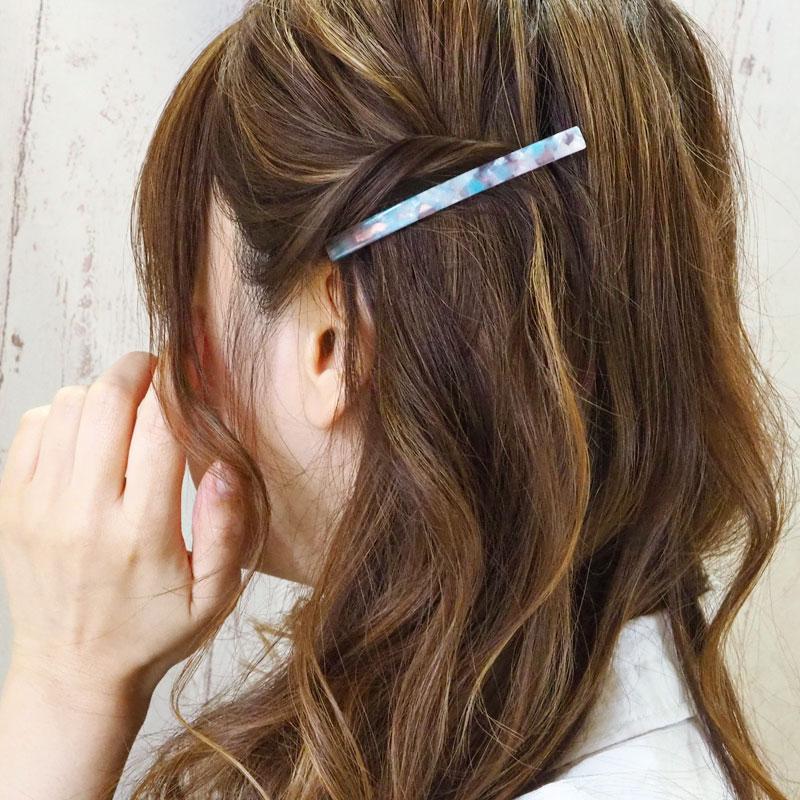BLAZE バレッタ アクリル ヘアアクセサリー まとめ髪 アセチ マーブル