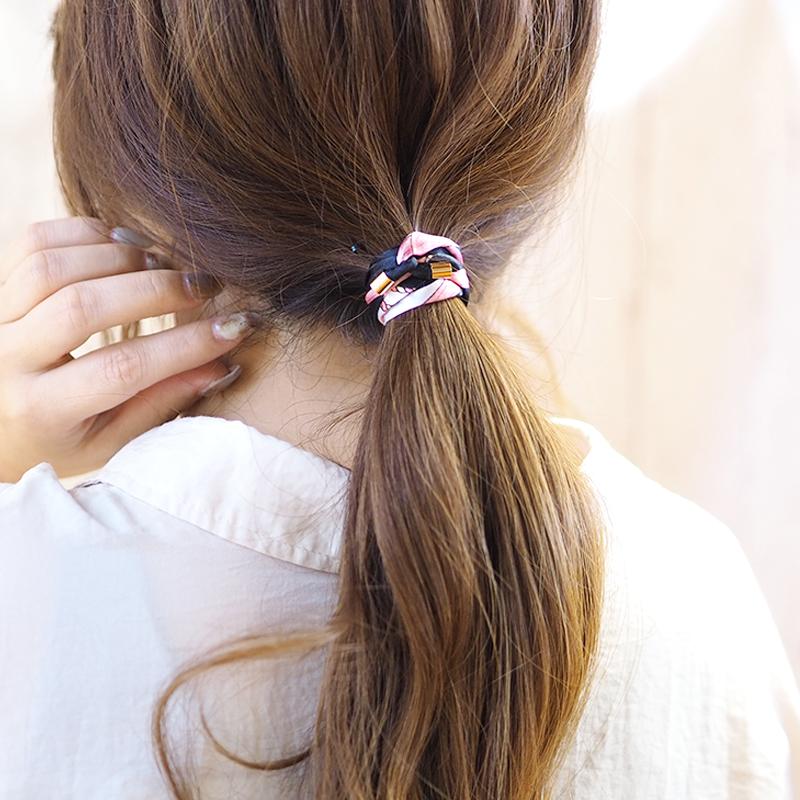 BLAZE ワイヤーポニー スカーフ柄 ヘアアクセサリー ワイヤー入り