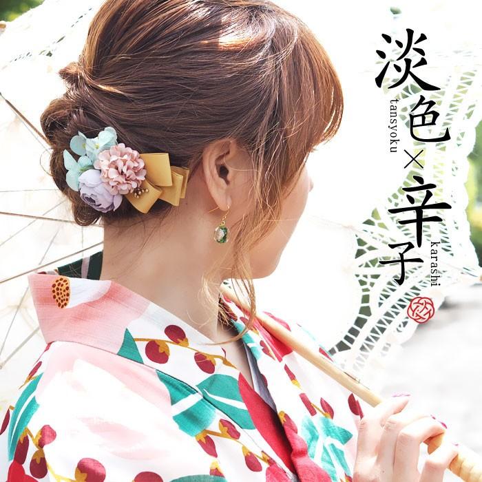BLAZE 髪飾り 浴衣 成人式 大きめ クリップ フラワー リボン ヘア