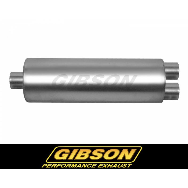 +BS Gibson SFT Superflow マフラー タイコ 直径8インチ 全体24インチ 3.5インチセンターIN 3インチデュアルOUT ギブソン ステンレス 税込み！送料込み