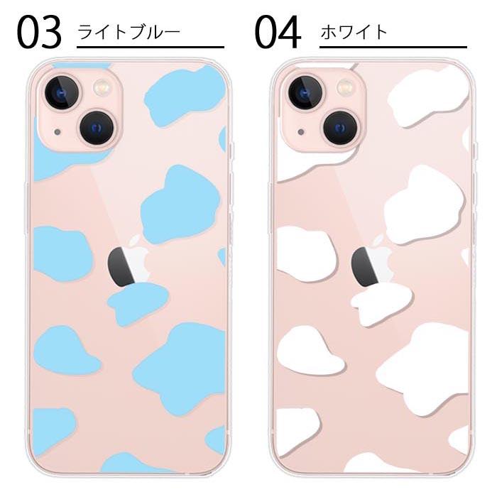 スマホケース クリアケース ハードケース 透明 牛柄 カウ柄 ミルク 牛