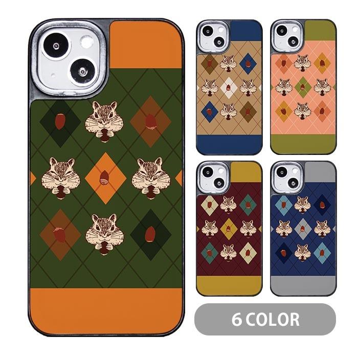 iPhone 13 Pro アーガイル チェック レトロ スマホケース ブラウン