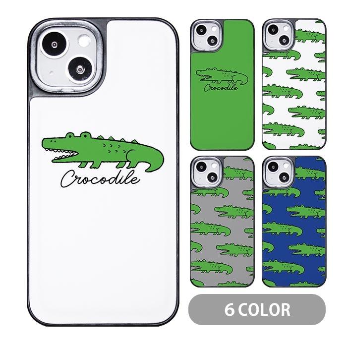 スマホケース クッション素材 ワニ 鰐 クロコダイル 手書き ゆるい