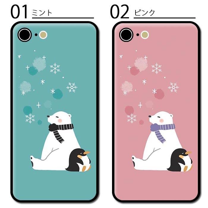 スマホケース クッション素材 白熊 シロクマ ペンギン 冬 雪 スノー マフラー iphone15 iphone14 iphone13 iphone12 iphone8｜bleeek-shop｜06