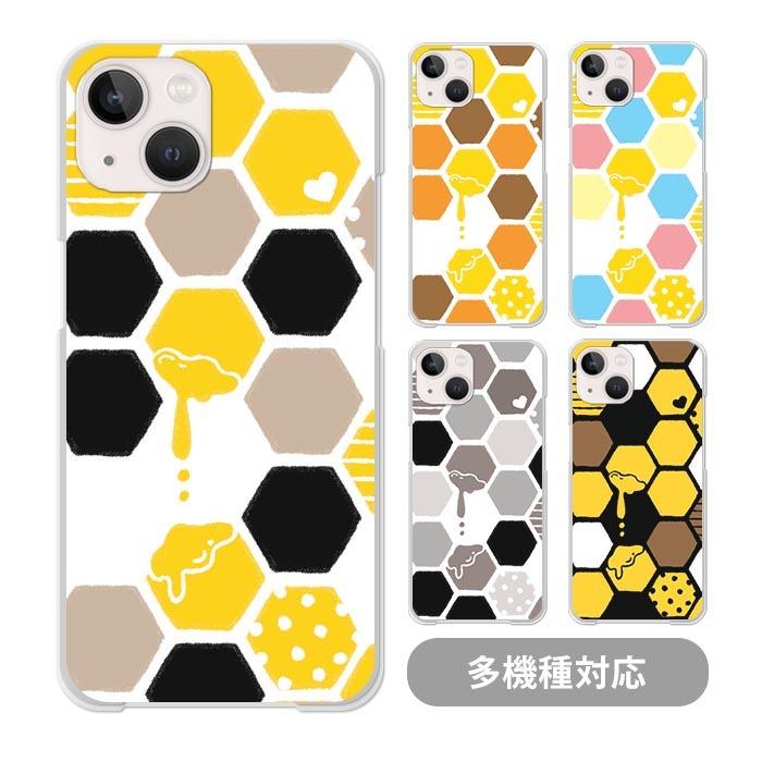 スマホケース クリアケース ハードケース 透明 ハニカム柄 ハチ