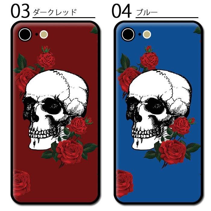 スマホケースクリアケース ハードケース 透明 髑髏 ドクロ スカル 薔薇