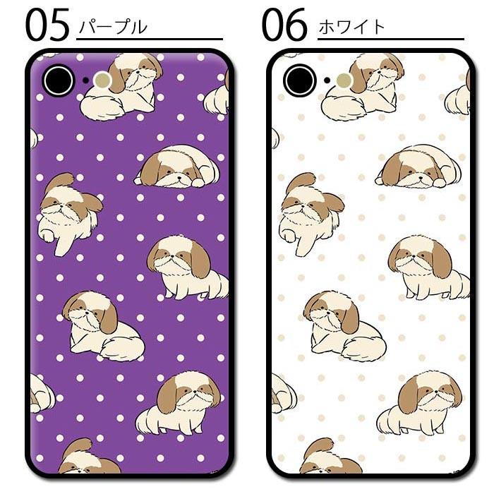 スマホケース ラウンド ガラス シーズー 犬 ペット レトロ ドッグ iphone15 iphone14 iphone13 pro iphone13mini iphone12 android｜bleeek-shop｜09