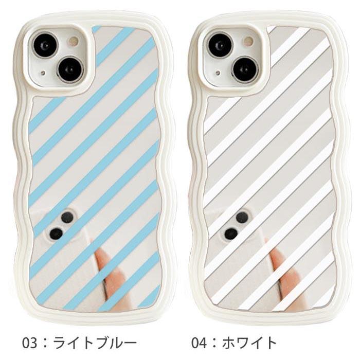 iPhone14 15ケース DDBODY スマホケース ボーダー スマホケース なみなみケース ウェーブケース TPU ミラー 鏡面 カバー