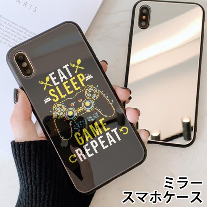 スマホケース ミラー鏡面 ラウンド ゲーム コントローラー ゲーム機 ゲーマー iphone13 iphone12 pro iphone12mini iphone11 iphoneXR iphone8｜bleeek-shop