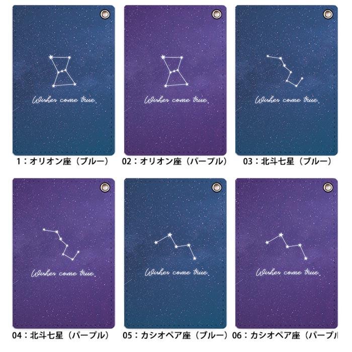 パスケース 定期入れ レディース オリオン座 星座 北斗七星 夜空 星空