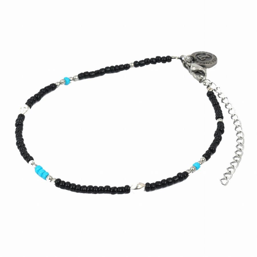 アンクレット チェーン メンズ レディース ペア ジュエリー アクセサリー ステンレス シルバー ビーズ 足首 シンプル ユニセックス プレゼント ギフト | BLESS