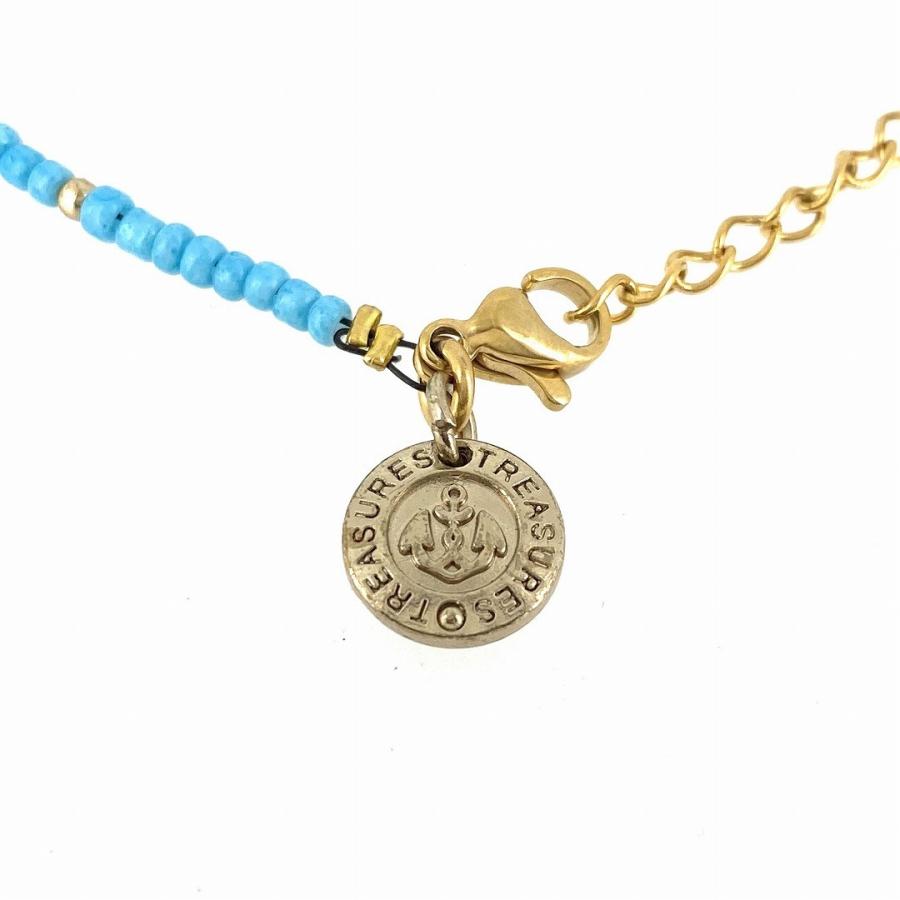 アンクレット チェーン メンズ レディース ペア ジュエリー アクセサリー ステンレス ゴールド ビーズ ブルー 足首 シンプル ユニセックス プレゼント ギフト | BLESS | 02