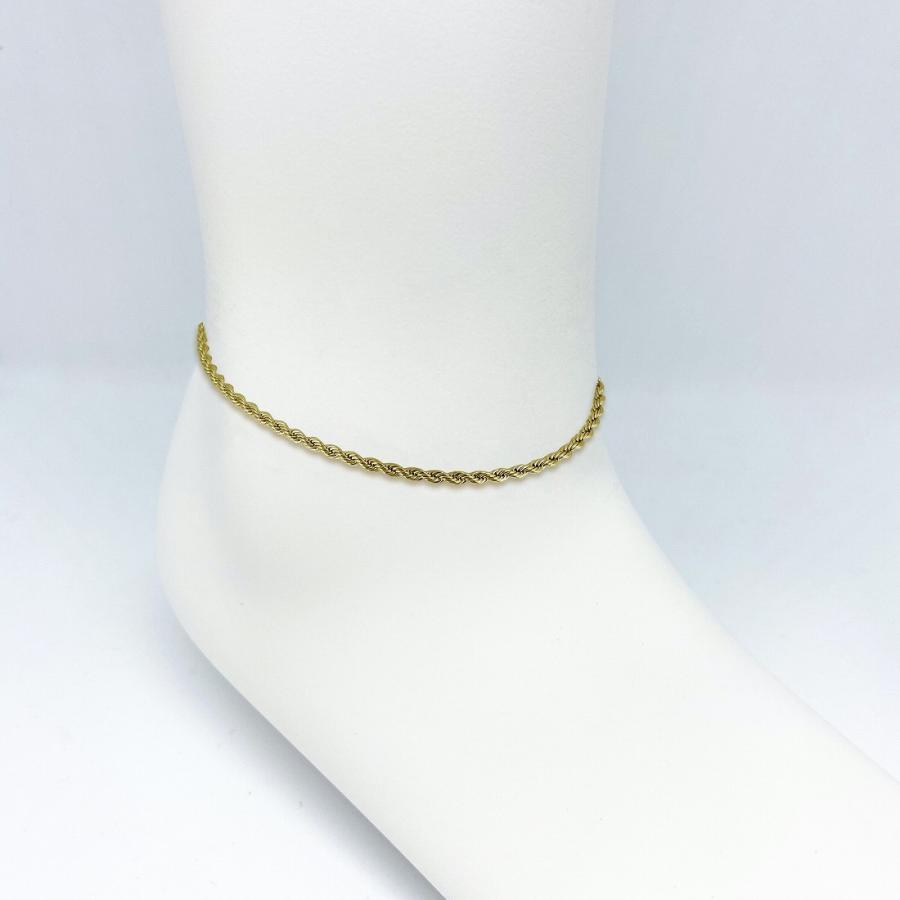 アンクレット(L) チェーン ステンレス 金属アレルギー ゴールド ジュエリー アクセサリー シンプル メンズ レディース ユニセックス プレゼント ギフト |  | 03