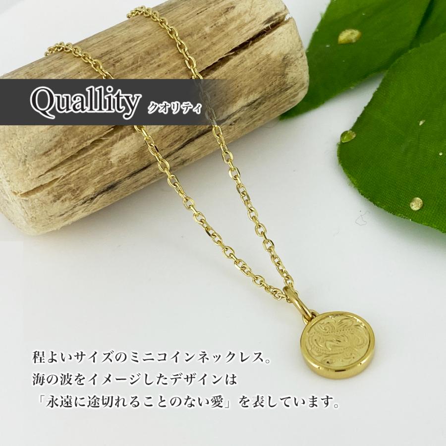 ハワイアンジュエリーコインネックレス【ステンレス ネックレス メンズ レディース BLESS ブレス ハワイアンジュエリー ゴールドカラー】