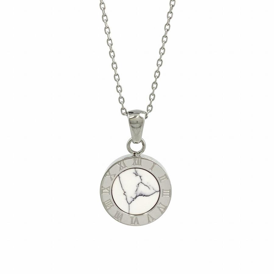 ネックレス ペンダント レディース メンズ ペア アクセサリー ジュエリー 大理石 ステンレス シルバー ホワイト 金属アレルギー シンプル プレゼント 送料無料 Bsn 495 Blessヤフーショッピング店 通販 Yahoo ショッピング