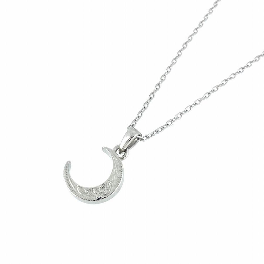 ハワイアンジュエリーネックレス ステンレス 金属アレルギー シルバー アクセサリー レディース メンズ 三日月 ムーン プレゼント ギフト 送料無料 |  | 01