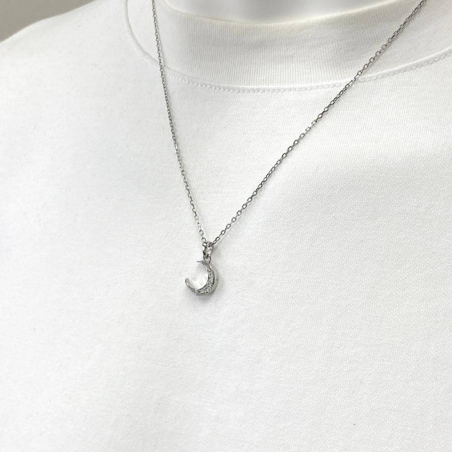 ハワイアンジュエリーネックレス ステンレス 金属アレルギー シルバー アクセサリー レディース メンズ 三日月 ムーン プレゼント ギフト 送料無料 |  | 06