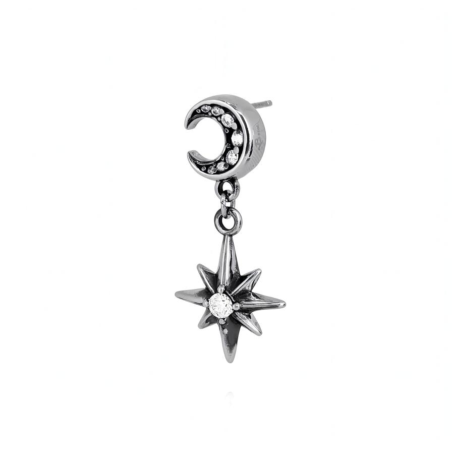 ムーンスタードロップピアス(片耳用)【ステンレス ピアス メンズ レディース BLESS ブレス】 送料無料 | BLESS | 01