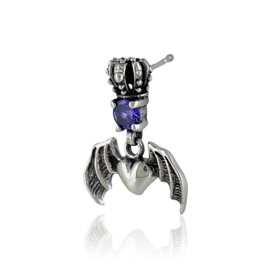 ハートバットピアス(片耳用)【シルバー ピアス メンズ レディース BLESS ブレス】 | BLESS