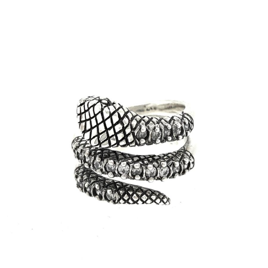 スネークリング メンズ レディース 指輪 ジュエリー アクセサリー シルバー ジルコニア ホワイト プレゼント ギフト ペア スネーク |  | 02