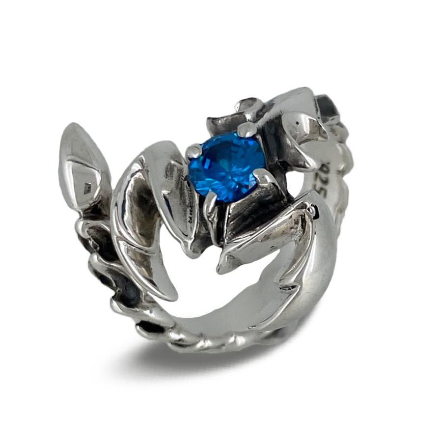 スコーピオンリング(フリーサイズ) メンズ レディース 指輪 ジュエリー アクセサリー シルバー ユニセックス ジルコニア ブルー | BLESS | 01