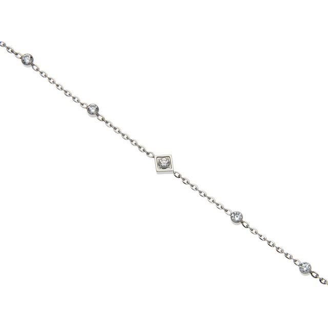 ストーンブレスレット レディース スワロフスキージルコニア ステンレス 金属アレルギー シルバー アクセサリー ジュエリー シンプル プレゼント 送料無料 |  | 03