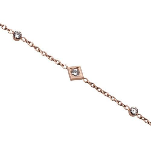 ストーンブレスレット レディース アクセサリー ジュエリー シンプル スワロフスキー ジルコニア 金属アレルギー ステンレス ピンクゴールド プレゼント ギフト |  | 03