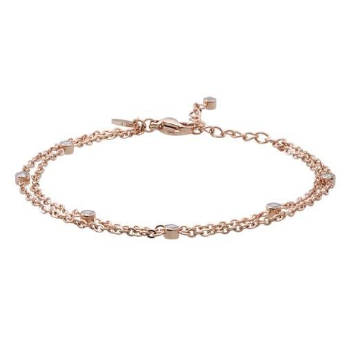 ダブルチェーンブレスレット レディース アクセサリー ジュエリー スワロフスキー ジルコニア 金属アレルギー ステンレス ピンクゴールド プレゼント ギフト |  | 04