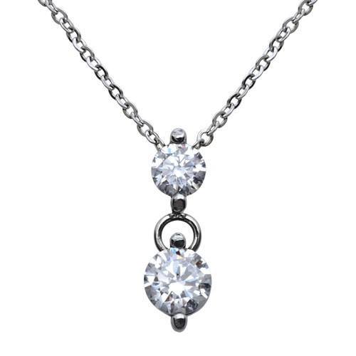 ストーンネックレス スワロフスキー ジルコニア レディース ステンレス 金属アレルギー シルバー アクセサリー プレゼント 送料無料 |  | 03