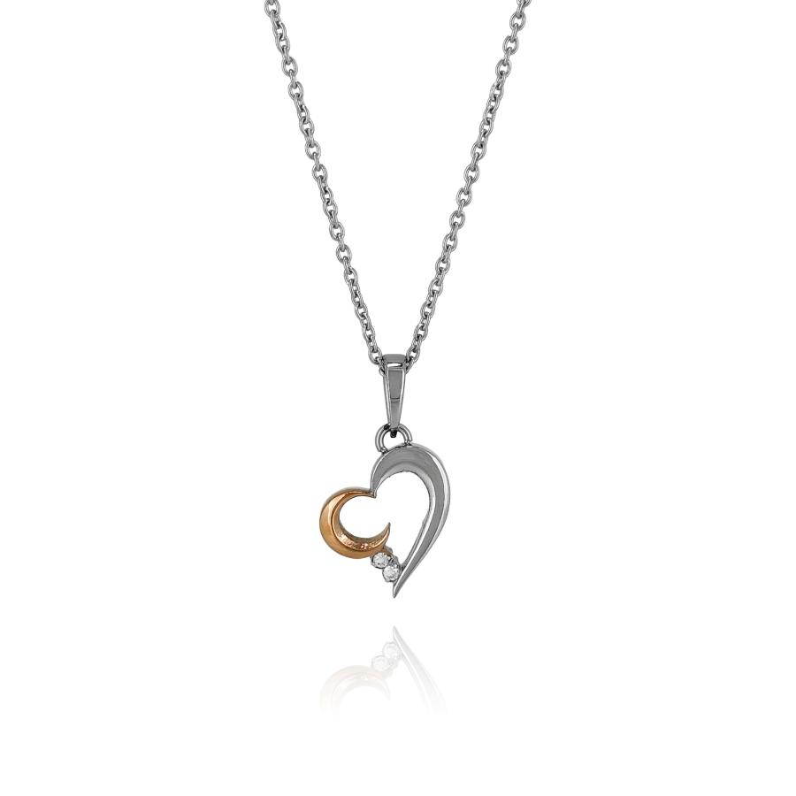 ハートムーンネックレス【ステンレス ネックレス レディース Petit Collection プチコレクション】_1