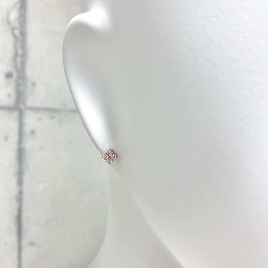 4クローバーピアス(両耳用)【ステンレス ピアス レディース Petit