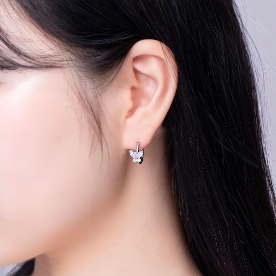 グレイスバタフライフープピアス(両耳用)【ステンレス ピアス レディース Petit Collection プチコレクション】送料無料 | BLESS | 02
