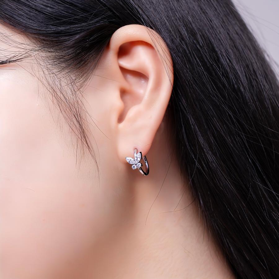 グレイスバタフライフープピアス(両耳用)【ステンレス ピアス レディース Petit Collection プチコレクション】送料無料 | BLESS | 03