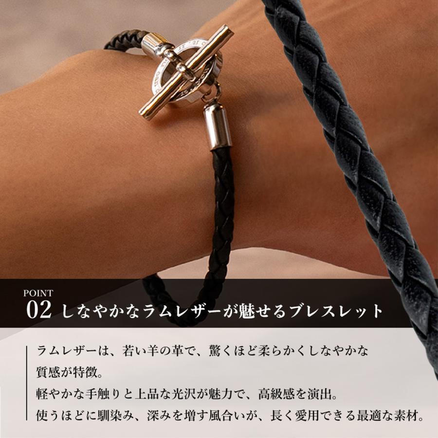BLESS（ブレス） マンテルレザーブレスレット(L)【ステンレス