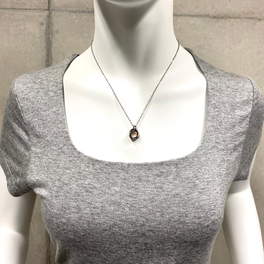 ダブルリングネックレス ペンダント ジルコニア アクセサリー ジュエリー メンズ レディース ステンレス ピンクゴールド ユニセックス ペア プレゼント ギフト |  | 03