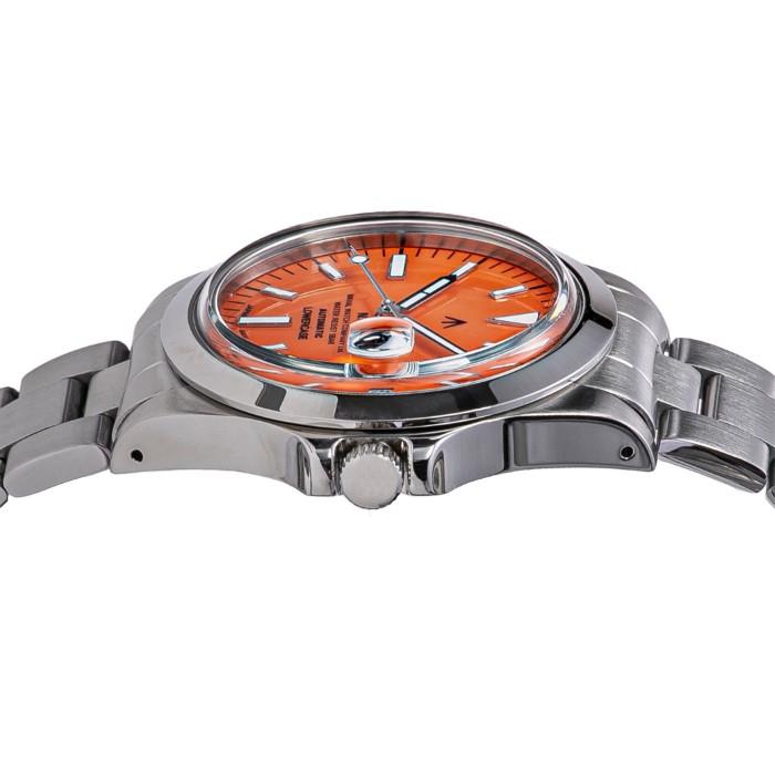 NAVAL WATCH Produced By LOWERCASE ナバルウォッチ 腕時計 ミリタリー FRXA016 Orange Mechanical S/S 3 links Metal bandの画像