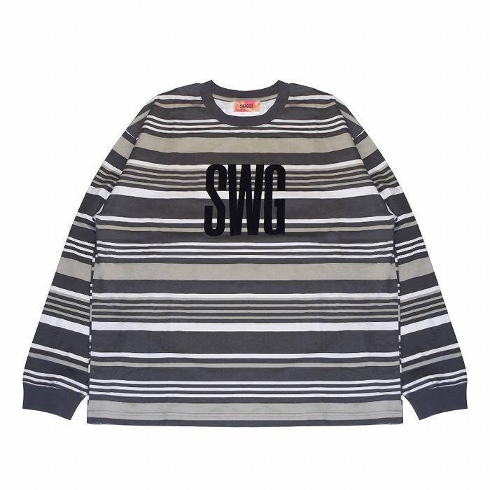 SWAGGER スワッガー 長袖Tシャツ ボーダー プリント STRIPE SWG LT-SHIRT｜bless-web｜02