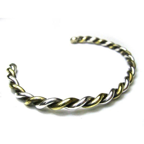 VIVIFY ビビファイ ブレスレット バングル シルバー Twist Bangle(brass x silver)｜bless-web｜02