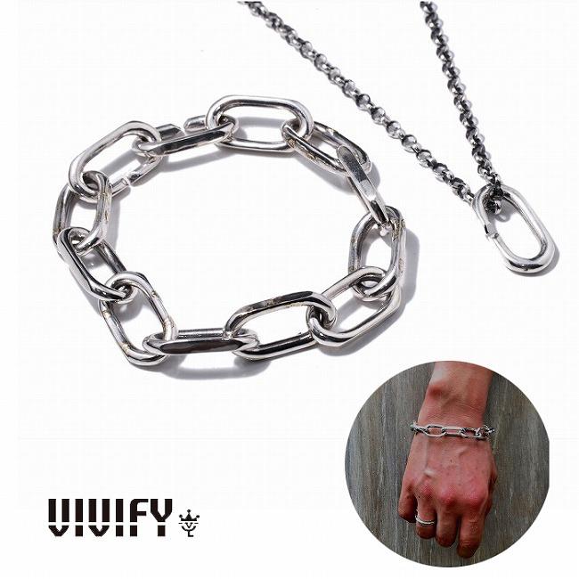 VIVIFY ビビファイ ブレスレット シルバー チェーンブレス Some ways Heavy Chain Blacelet w/gold | VIVIFY