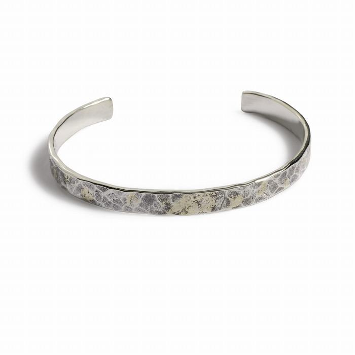 VIVIFY ビビファイ バングル ブレスレット シルバー Back Hallmarks Bangle/Hammered finish/Middle w/gold | VIVIFY | 01