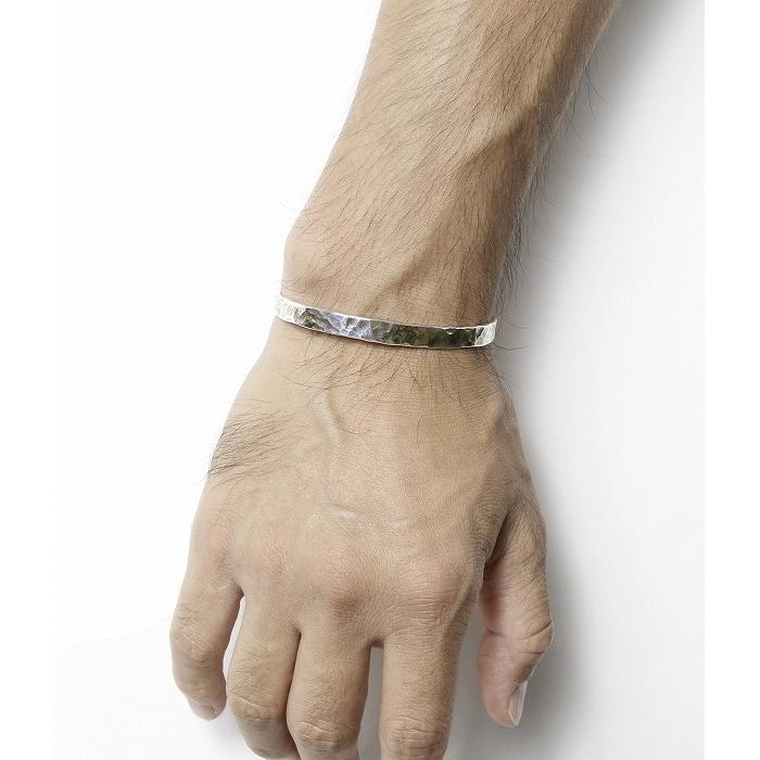 VIVIFY ビビファイ バングル ブレスレット シルバー Back Hallmarks Bangle/Hammered finish/Middle w/gold | VIVIFY | 10