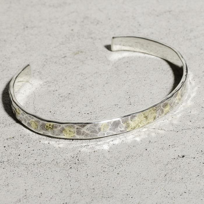 VIVIFY ビビファイ バングル ブレスレット シルバー Back Hallmarks Bangle/Hammered finish/Middle w/gold | VIVIFY | 05