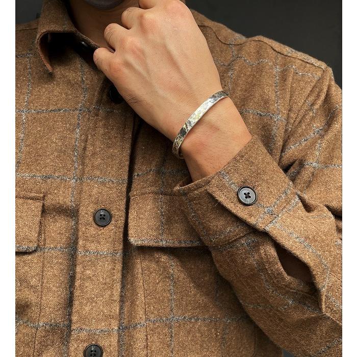 VIVIFY ビビファイ バングル ブレスレット シルバー Back Hallmarks Bangle/Hammered finish/Middle w/gold | VIVIFY | 07