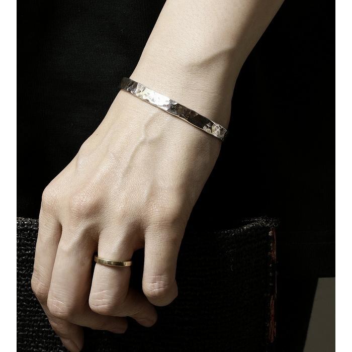 VIVIFY ビビファイ バングル ブレスレット シルバー Back Hallmarks Bangle/Hammered finish/Middle w/gold | VIVIFY | 08