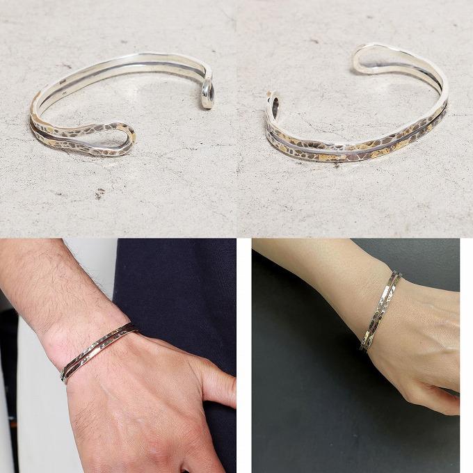 VIVIFY ビビファイ バングル ブレスレット シルバー Loopin’ Bangle/ Hammered finish w/gold | VIVIFY | 02