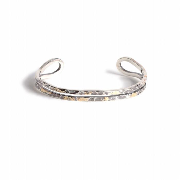 VIVIFY ビビファイ バングル ブレスレット シルバー Loopin’ Bangle/ Hammered finish w/gold | VIVIFY | 06