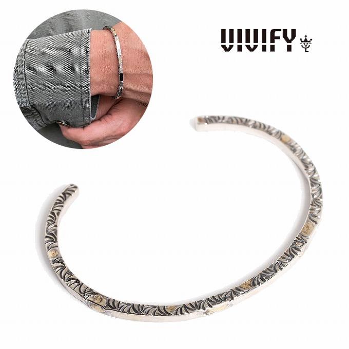 VIVIFY ビビファイ バングル ブレスレット シルバー SideArabesque Bangle(3mm body)w/gold | VIVIFY