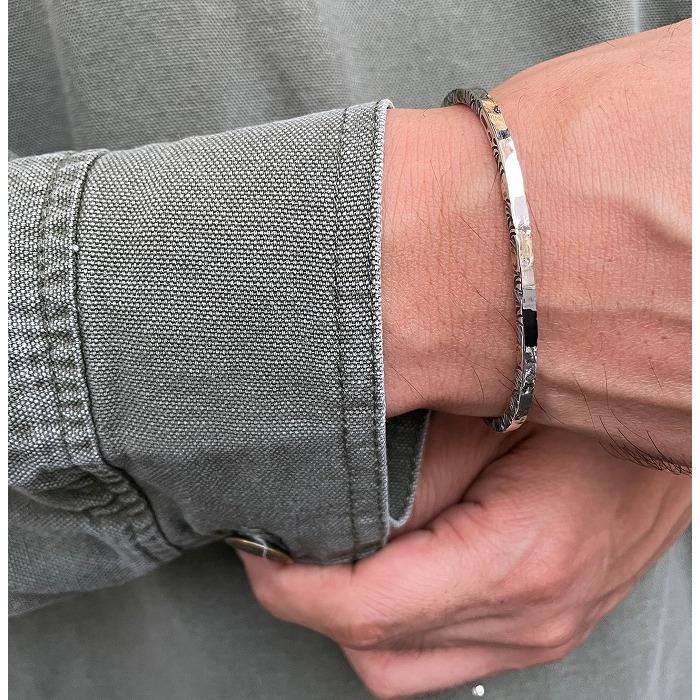 VIVIFY ビビファイ バングル ブレスレット シルバー SideArabesque Bangle(3mm body)w/gold | VIVIFY | 10