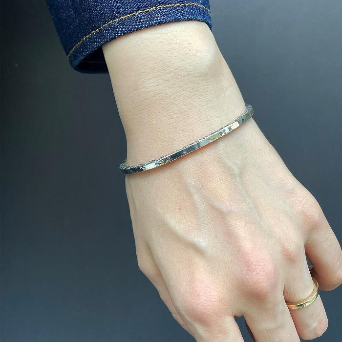 VIVIFY ビビファイ バングル ブレスレット シルバー SideArabesque Bangle(3mm body)w/gold | VIVIFY | 11