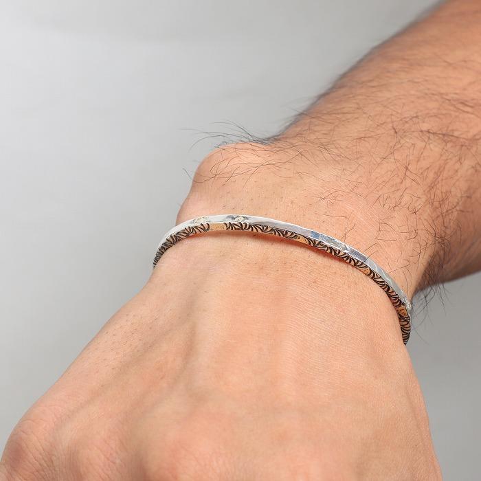 VIVIFY ビビファイ バングル ブレスレット シルバー SideArabesque Bangle(3mm body)w/gold | VIVIFY | 07